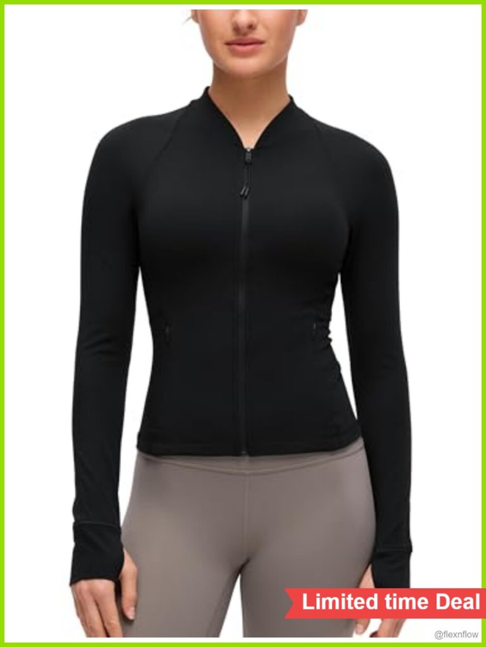 CRZ YOGA Butterluxe V-Neck Zip Jacket Athletic Long Sleeve Slim Fit